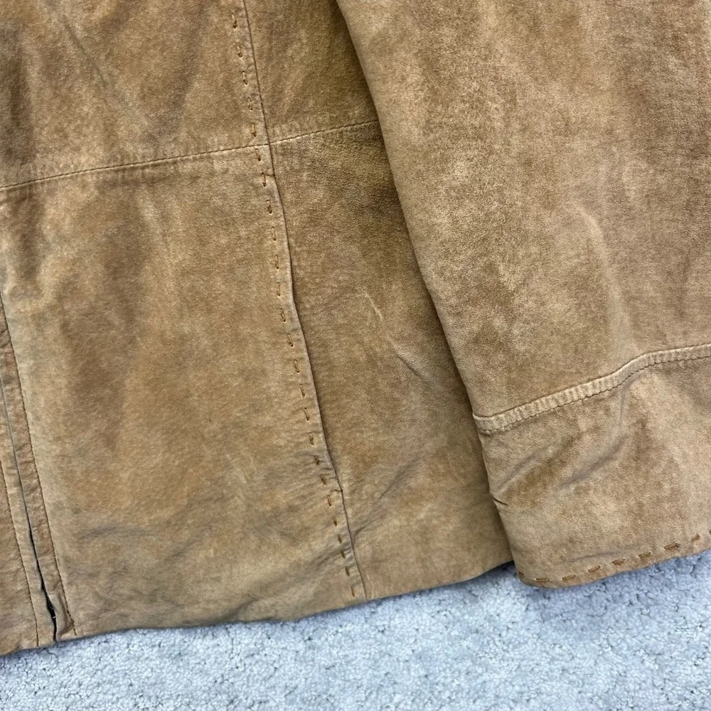 Bernardo Nordstrom Genuine Leather Jacket Womens Medium Tan Suede Distressed‎